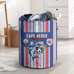 Cape Verde Football Laundry Basket Monster Blue Shark Striped Style
