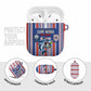 Cape Verde Football AirPods Case Monster Blue Shark Striped Style