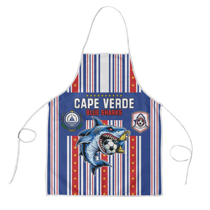 Cape Verde Football Apron Monster Blue Shark Striped Style