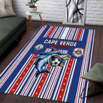Cape Verde Football Area Rug Monster Blue Shark Striped Style