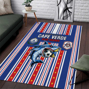 Cape Verde Football Area Rug Monster Blue Shark Striped Style