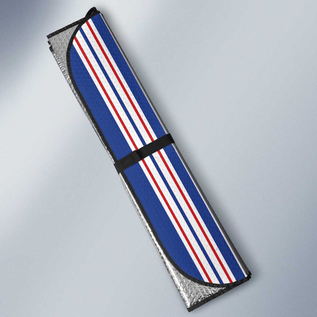 Cape Verde Football Auto Sun Shade Monster Blue Shark Striped Style