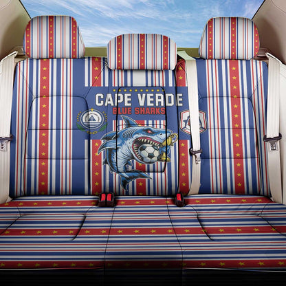 Cape Verde Football Back Car Seat Cover Monster Blue Shark Striped Style