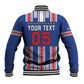 Custom Cape Verde Football Baseball Jacket Monster Blue Shark Striped Style