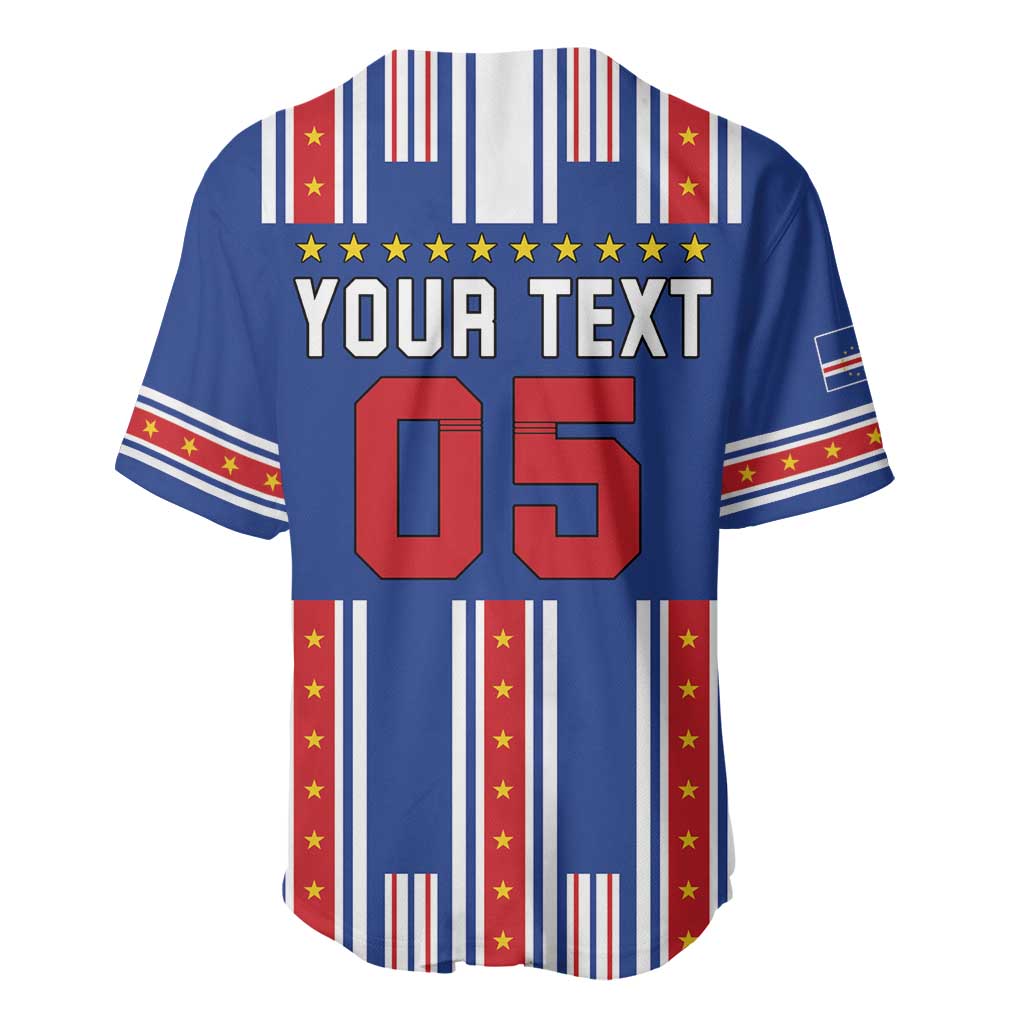 Custom Cape Verde Football Baseball Jersey Monster Blue Shark Striped Style