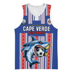 Custom Cape Verde Football Basketball Jersey Monster Blue Shark Striped Style