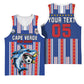 Custom Cape Verde Football Basketball Jersey Monster Blue Shark Striped Style