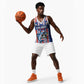 Custom Cape Verde Football Basketball Jersey Monster Blue Shark Striped Style