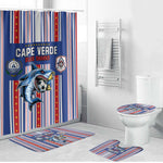 Cape Verde Football Bathroom Set Monster Blue Shark Striped Style