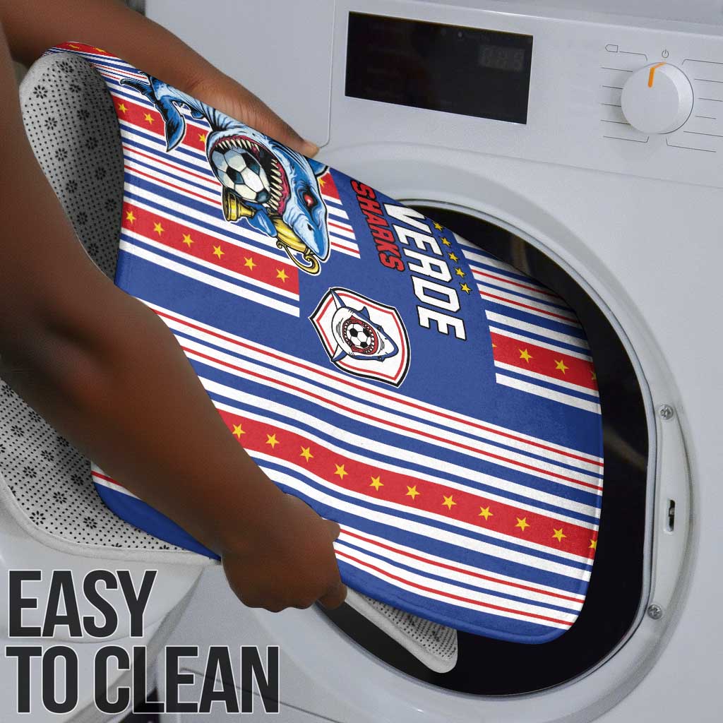Cape Verde Football Bathroom Set Monster Blue Shark Striped Style