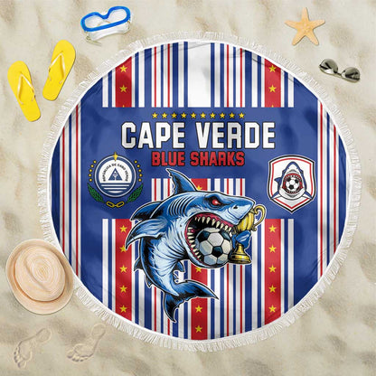 Cape Verde Football Beach Blanket Monster Blue Shark Striped Style