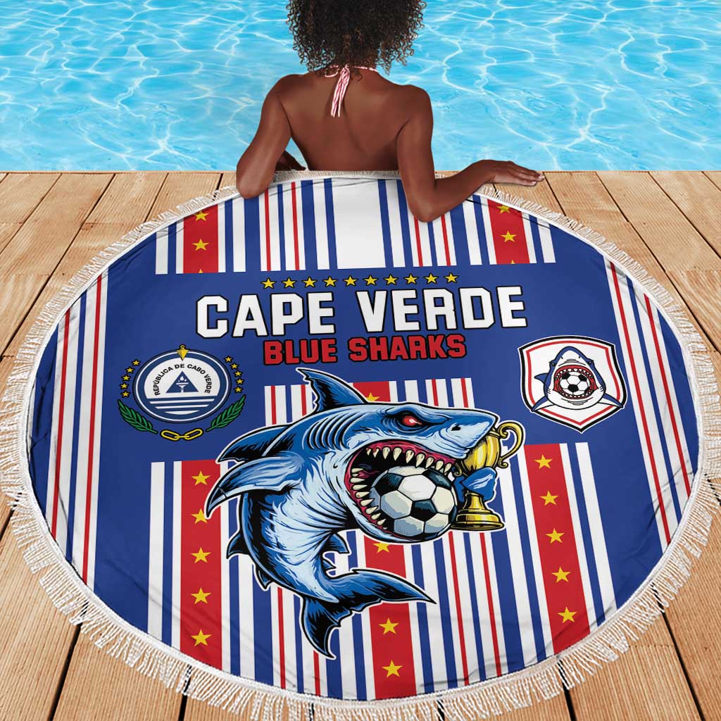 Cape Verde Football Beach Blanket Monster Blue Shark Striped Style