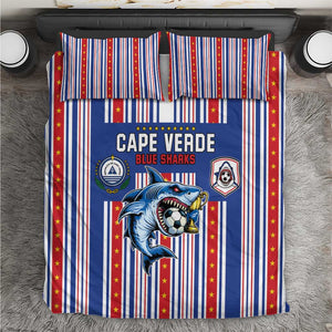 Cape Verde Football Bedding Set Monster Blue Shark Striped Style