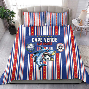 Cape Verde Football Bedding Set Monster Blue Shark Striped Style