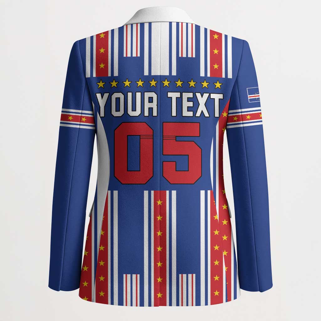 Custom Cape Verde Football Blazer Monster Blue Shark Striped Style