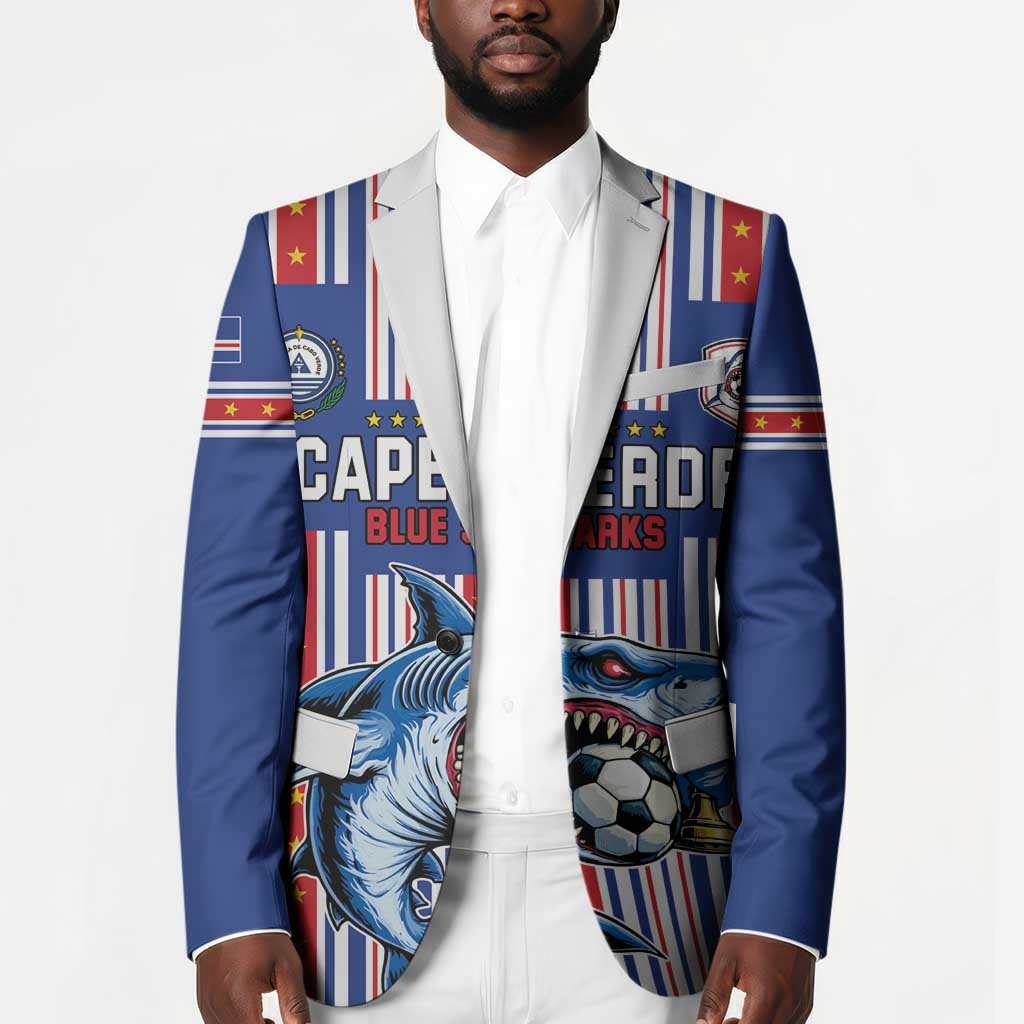 Custom Cape Verde Football Blazer Monster Blue Shark Striped Style