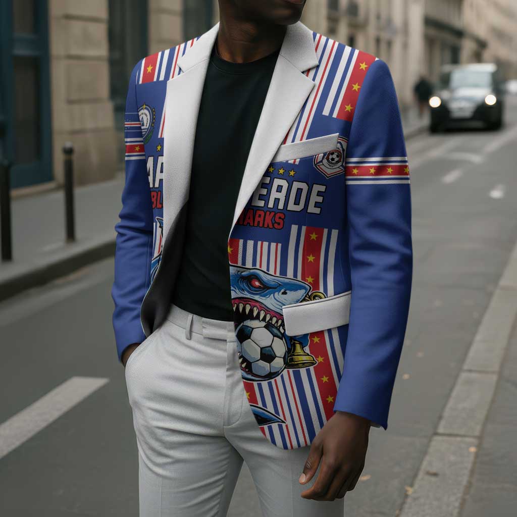 Custom Cape Verde Football Blazer Monster Blue Shark Striped Style