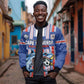 Custom Cape Verde Football Bomber Jacket Monster Blue Shark Striped Style