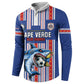 Custom Cape Verde Football Button Sweatshirt Monster Blue Shark Striped Style