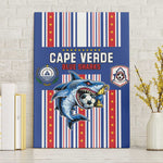Cape Verde Football Canvas Wall Art Monster Blue Shark Striped Style