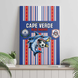 Cape Verde Football Canvas Wall Art Monster Blue Shark Striped Style
