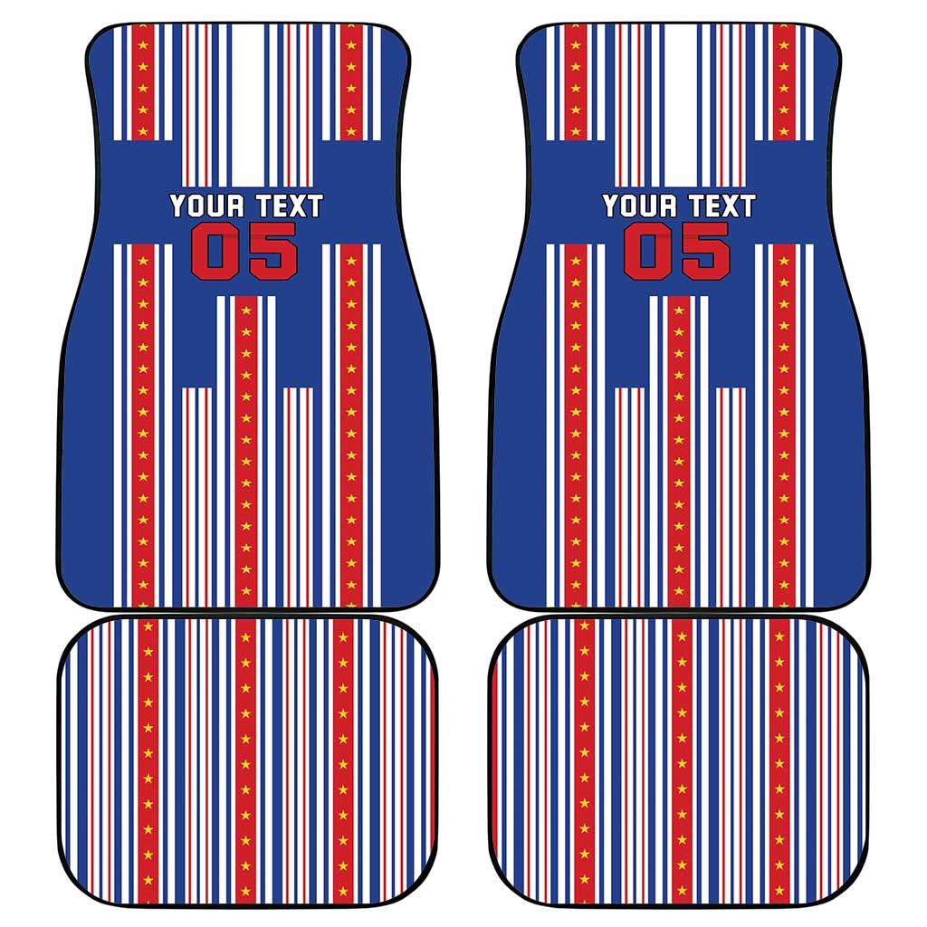 Custom Cape Verde Football Car Mats Monster Blue Shark Striped Style