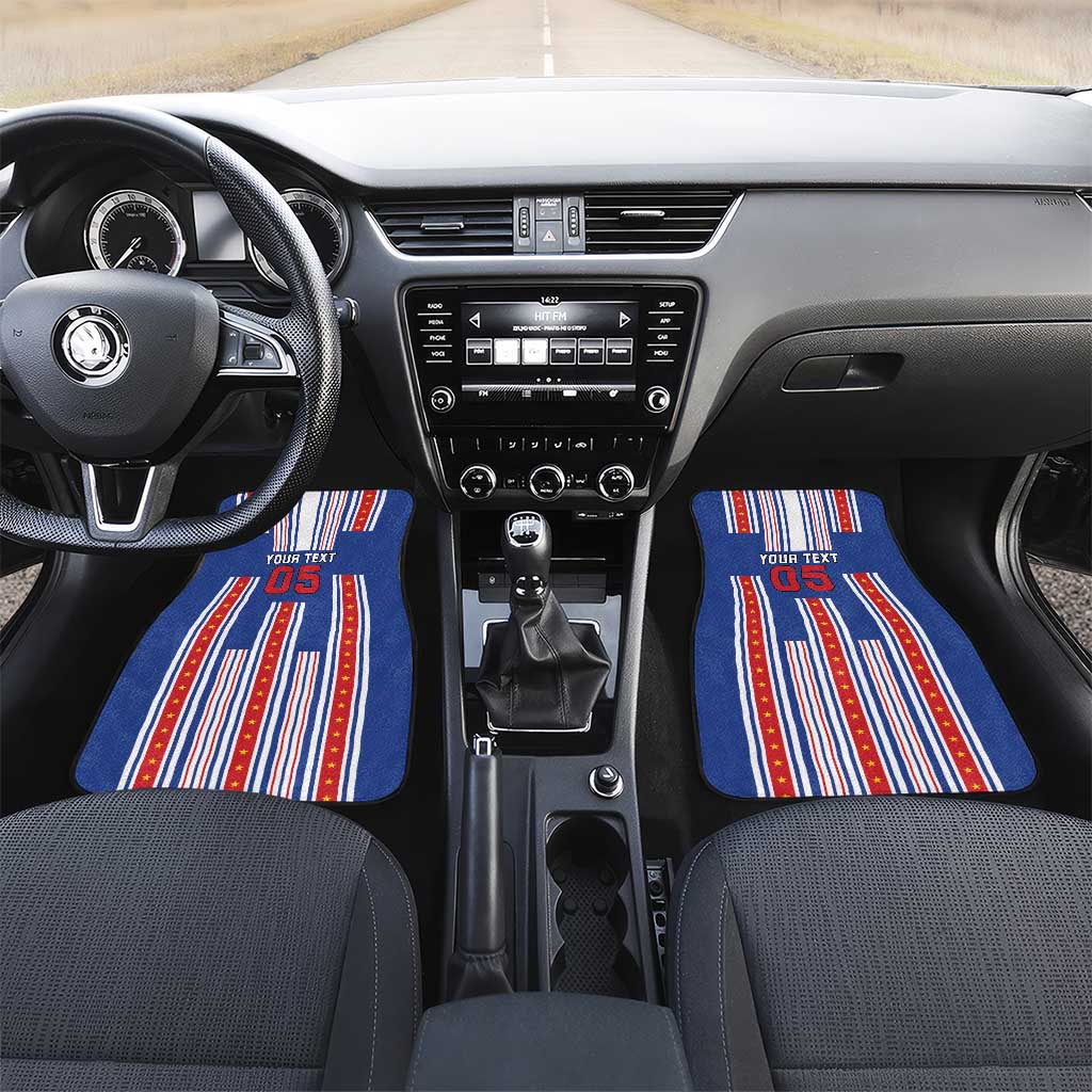 Custom Cape Verde Football Car Mats Monster Blue Shark Striped Style