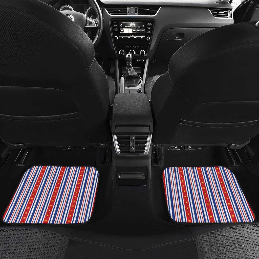 Custom Cape Verde Football Car Mats Monster Blue Shark Striped Style