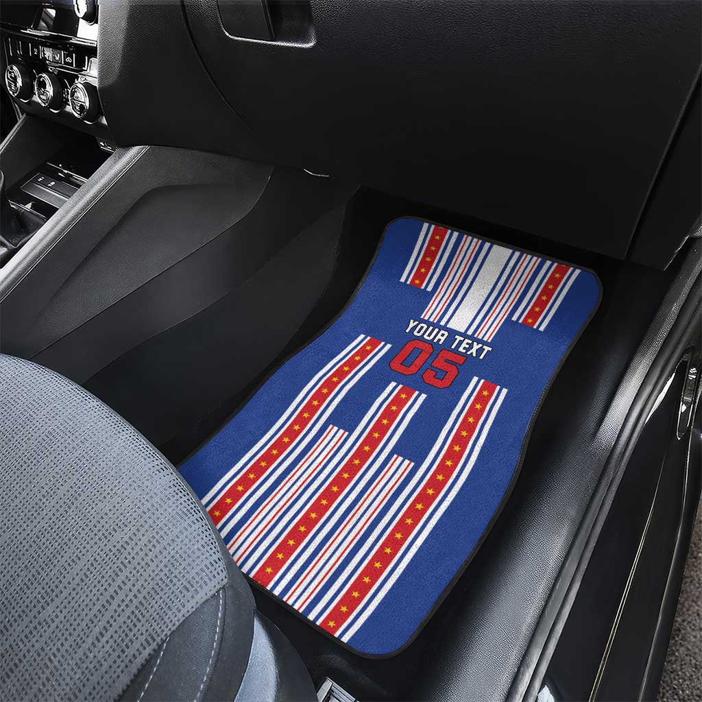 Custom Cape Verde Football Car Mats Monster Blue Shark Striped Style