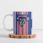 Custom Cape Verde Football Ceramic Mug Monster Blue Shark Striped Style