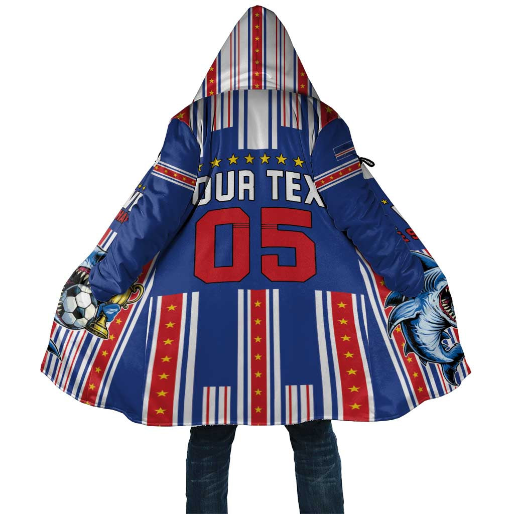 Custom Cape Verde Football Cloak Monster Blue Shark Striped Style
