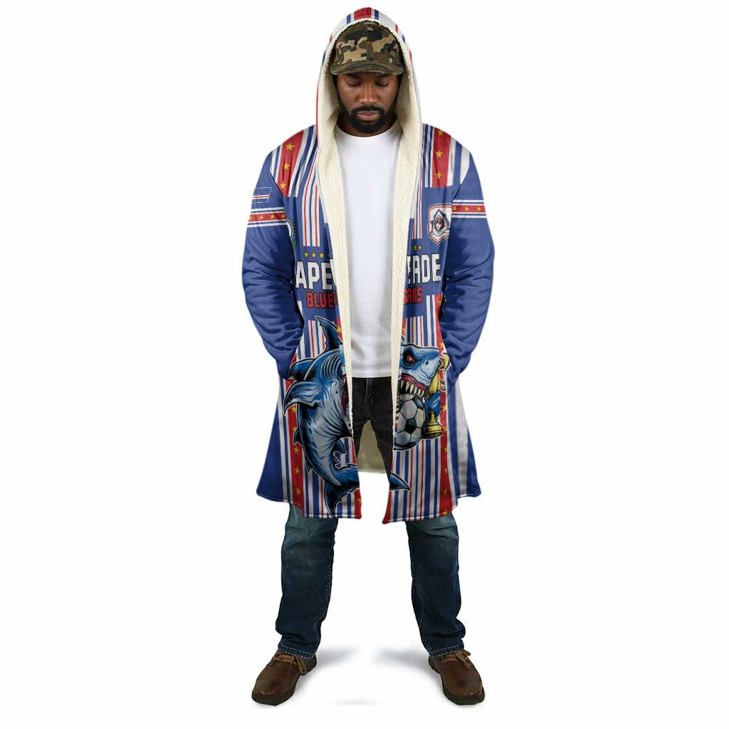 Custom Cape Verde Football Cloak Monster Blue Shark Striped Style