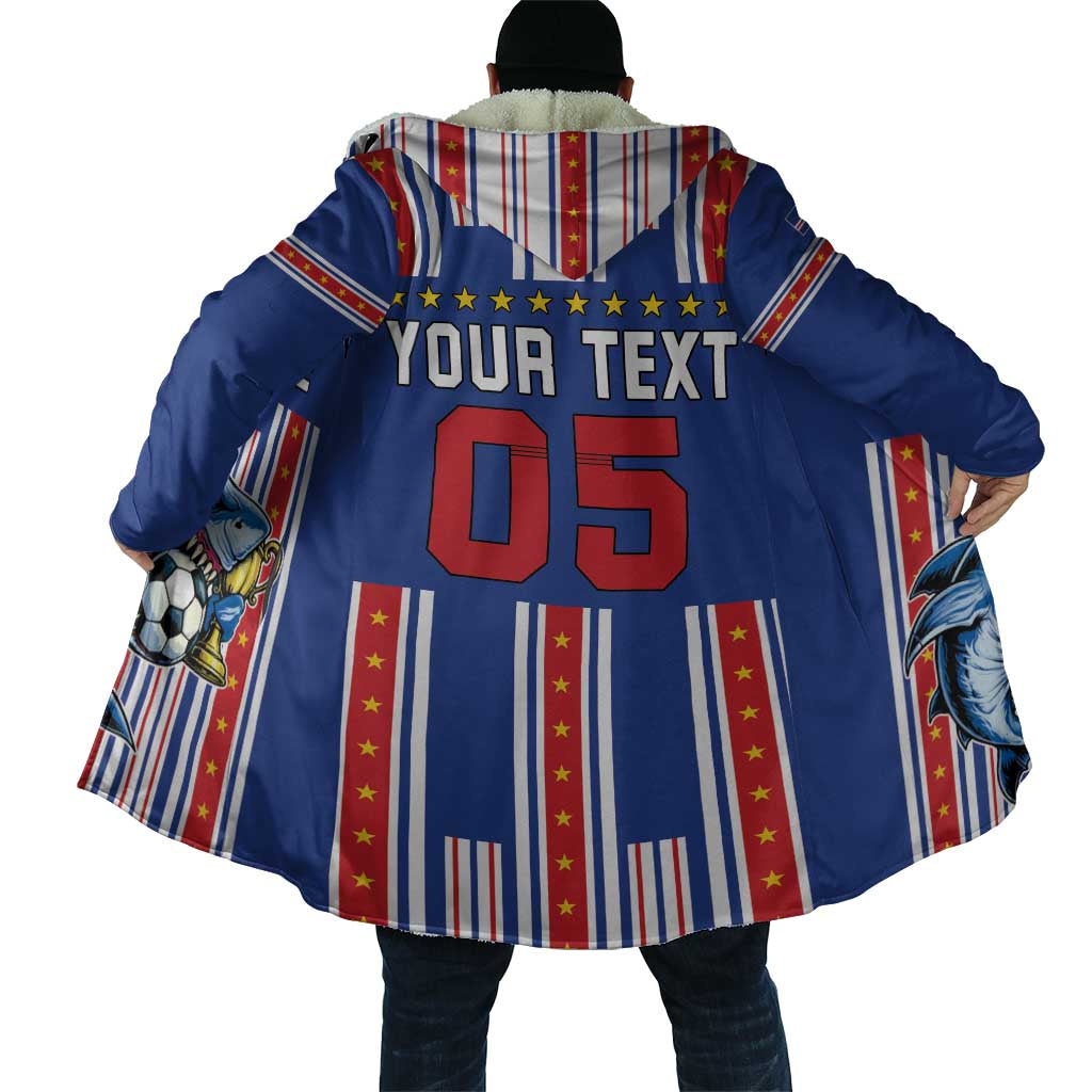 Custom Cape Verde Football Cloak Monster Blue Shark Striped Style