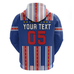 Custom Cape Verde Football Hoodie Monster Blue Shark Striped Style