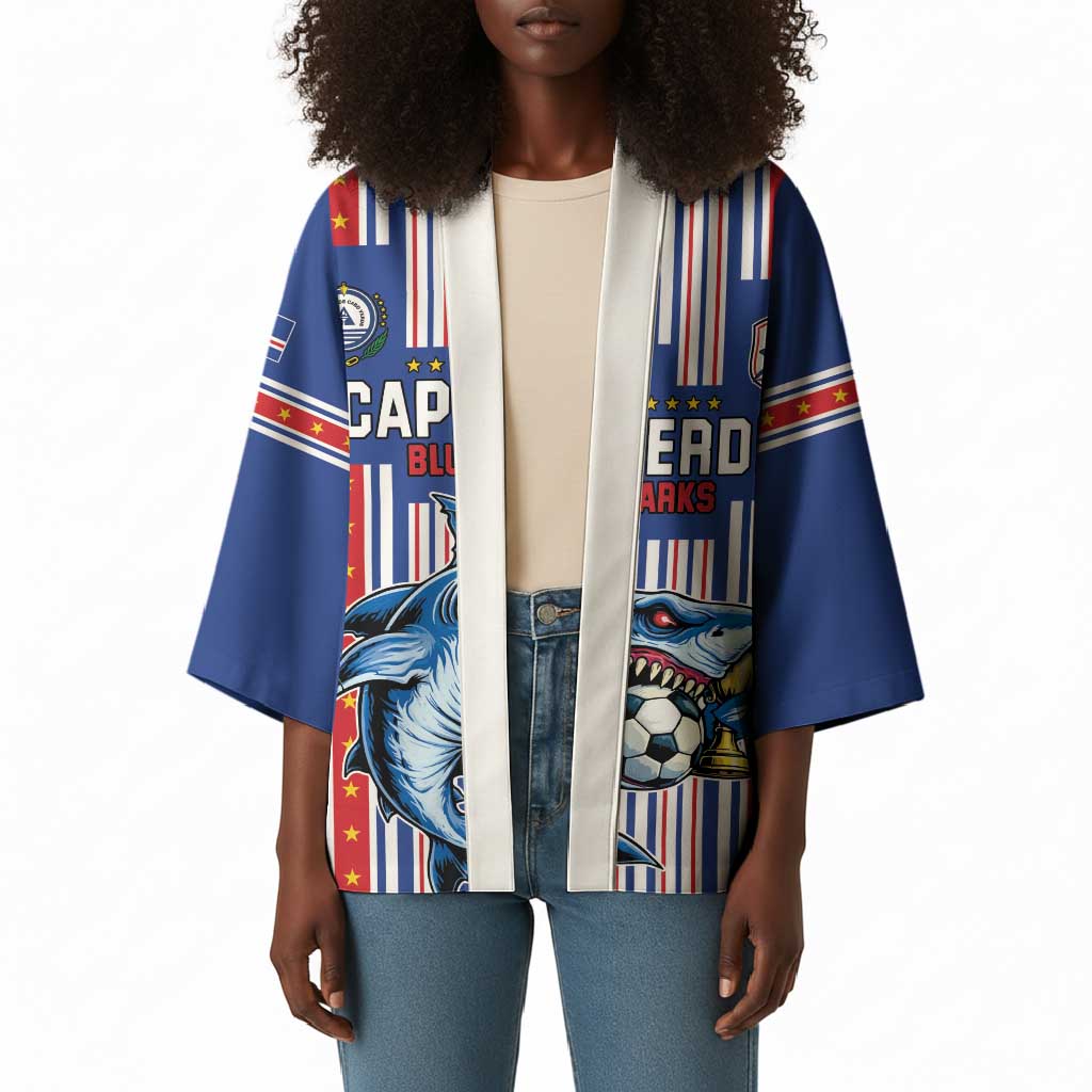 Custom Cape Verde Football Kimono Monster Blue Shark Striped Style