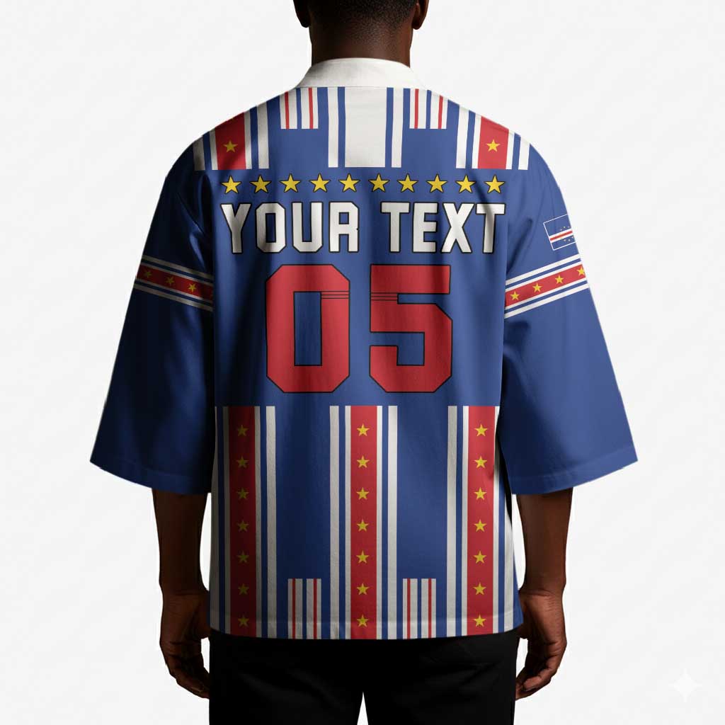 Custom Cape Verde Football Kimono Monster Blue Shark Striped Style