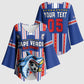 Custom Cape Verde Football Kimono Sleeve Blouse Monster Blue Shark Striped Style