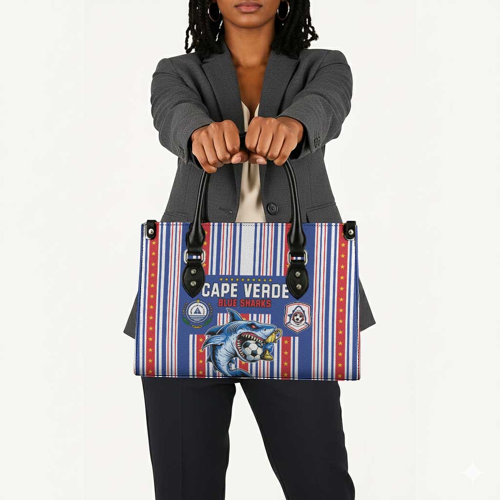 Cape Verde Football Leather Bag Monster Blue Shark Striped Style