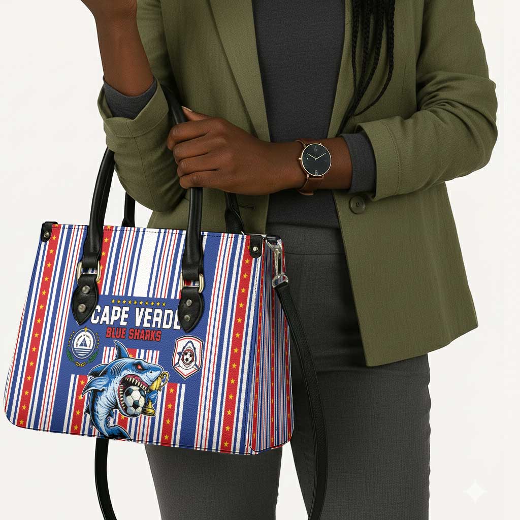 Cape Verde Football Leather Bag Monster Blue Shark Striped Style
