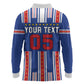 Custom Cape Verde Football Long Sleeve Polo Shirt Monster Blue Shark Striped Style