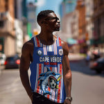 Custom Cape Verde Football Men Tank Top Monster Blue Shark Striped Style