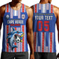 Custom Cape Verde Football Men Tank Top Monster Blue Shark Striped Style