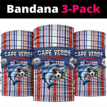 Cape Verde Football Neck Gaiter Monster Blue Shark Striped Style