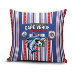 Cape Verde Football Pillow Cover Monster Blue Shark Striped Style