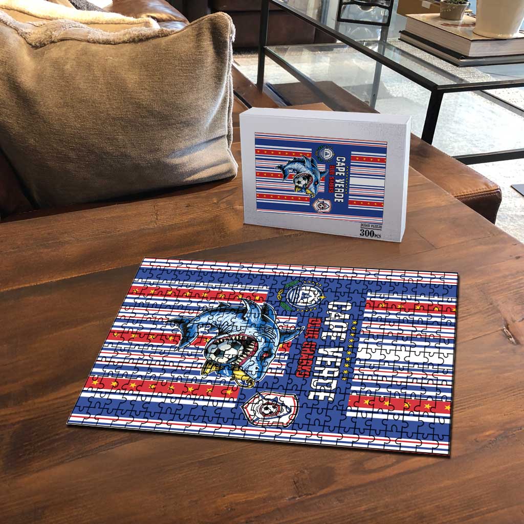 Cape Verde Football Puzzle Monster Blue Shark Striped Style