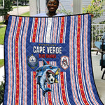 Cape Verde Football Quilt Monster Blue Shark Striped Style