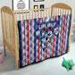 Cape Verde Football Quilt Monster Blue Shark Striped Style