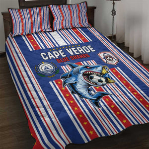 Cape Verde Football Quilt Bed Set Monster Blue Shark Striped Style