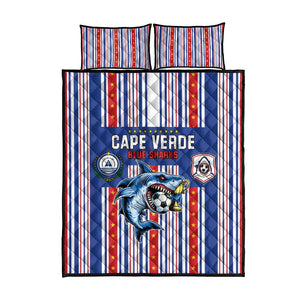 Cape Verde Football Quilt Bed Set Monster Blue Shark Striped Style