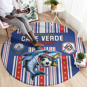 Cape Verde Football Round Carpet Monster Blue Shark Striped Style